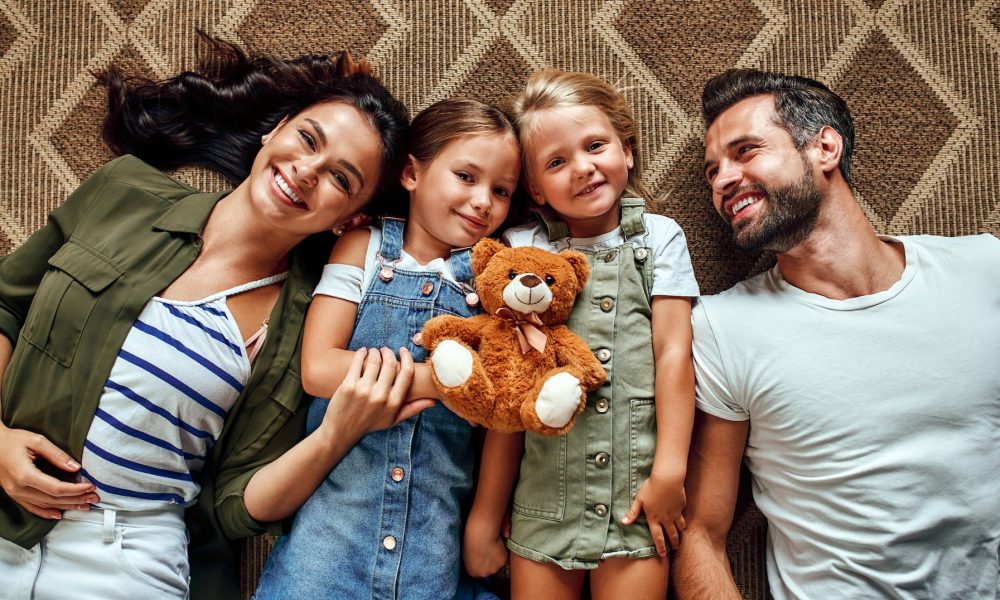 family in home